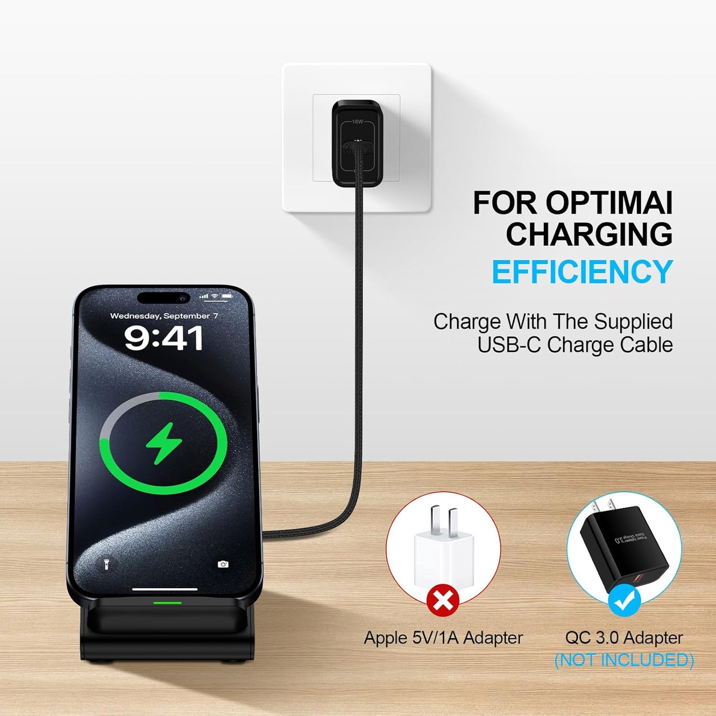 Samsung Wireless Charger Fast Charging Stand Desk Phone Charger Stand Android Charging Station for Samsung Galaxy S24 Ultra S24+ S24 S23 FE S22 S21 S20 S10 S9 S8,iPhone 15 Pro Max Plus 14 with Adapter