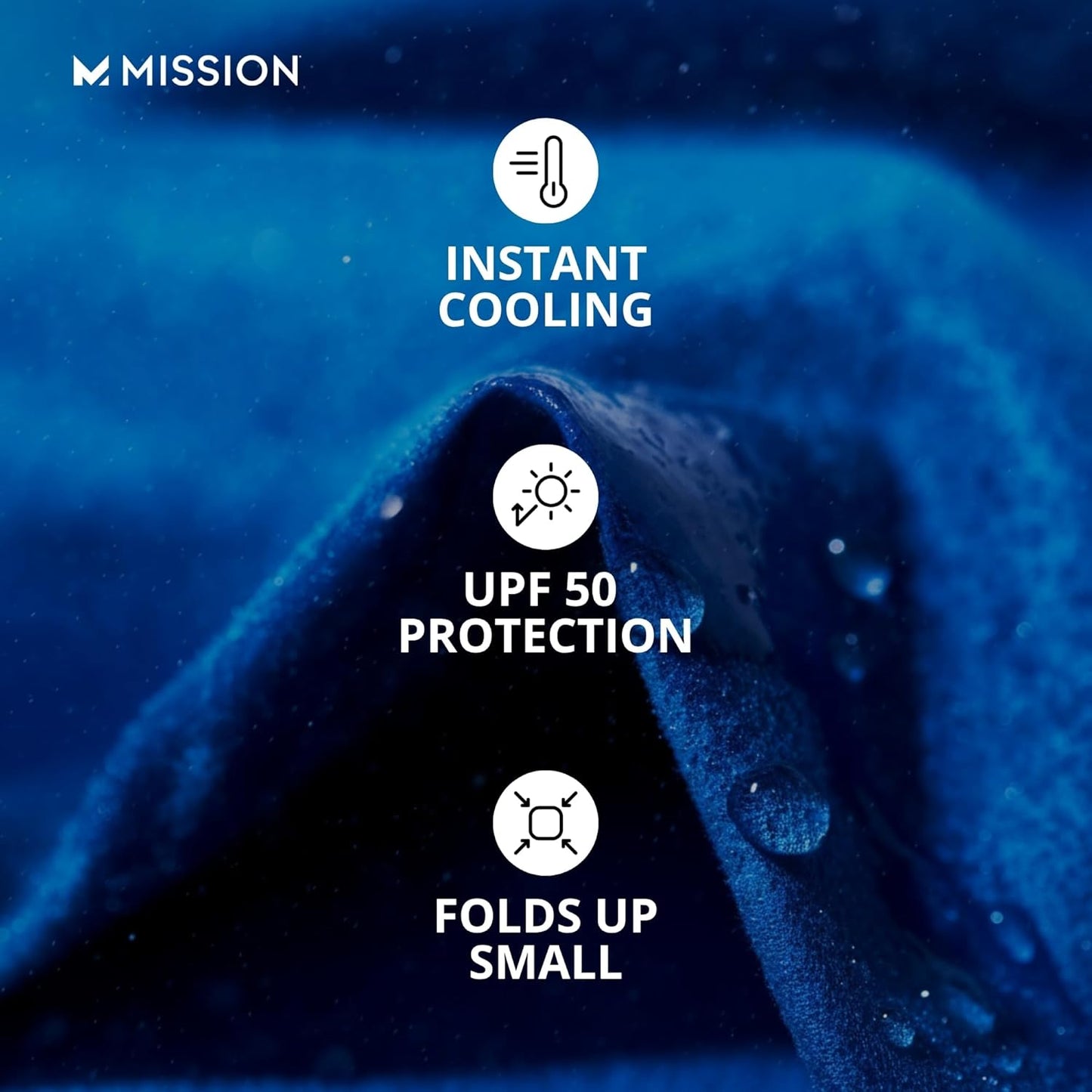 MISSION Max Plus Cooling Towel- Soft, Durable Microfiber - Cools Up to 3 Hours - UPF 50 Sun Protection - Machine Washable