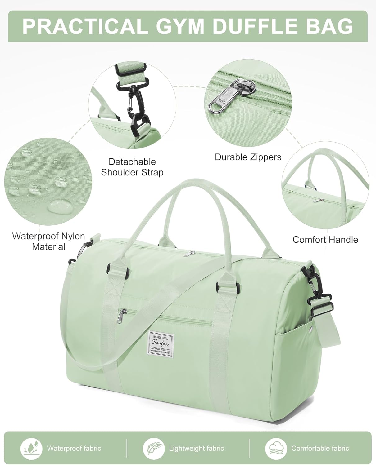 Gym Bag Womens Mens with Shoes Compartment and Wet Pocket Travel Duffel Bags for Women for Plane Sport Gym Tote Bags Swimming Yoga Small Waterproof Weekend Overnight Carry on Bag Hospital Holdalls