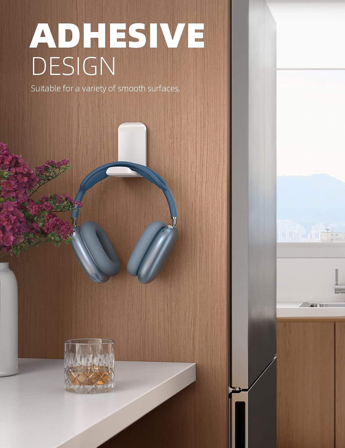 Lamicall Headphone Stand, Sticky Headset Hanger, Adhesive Headphone Holder