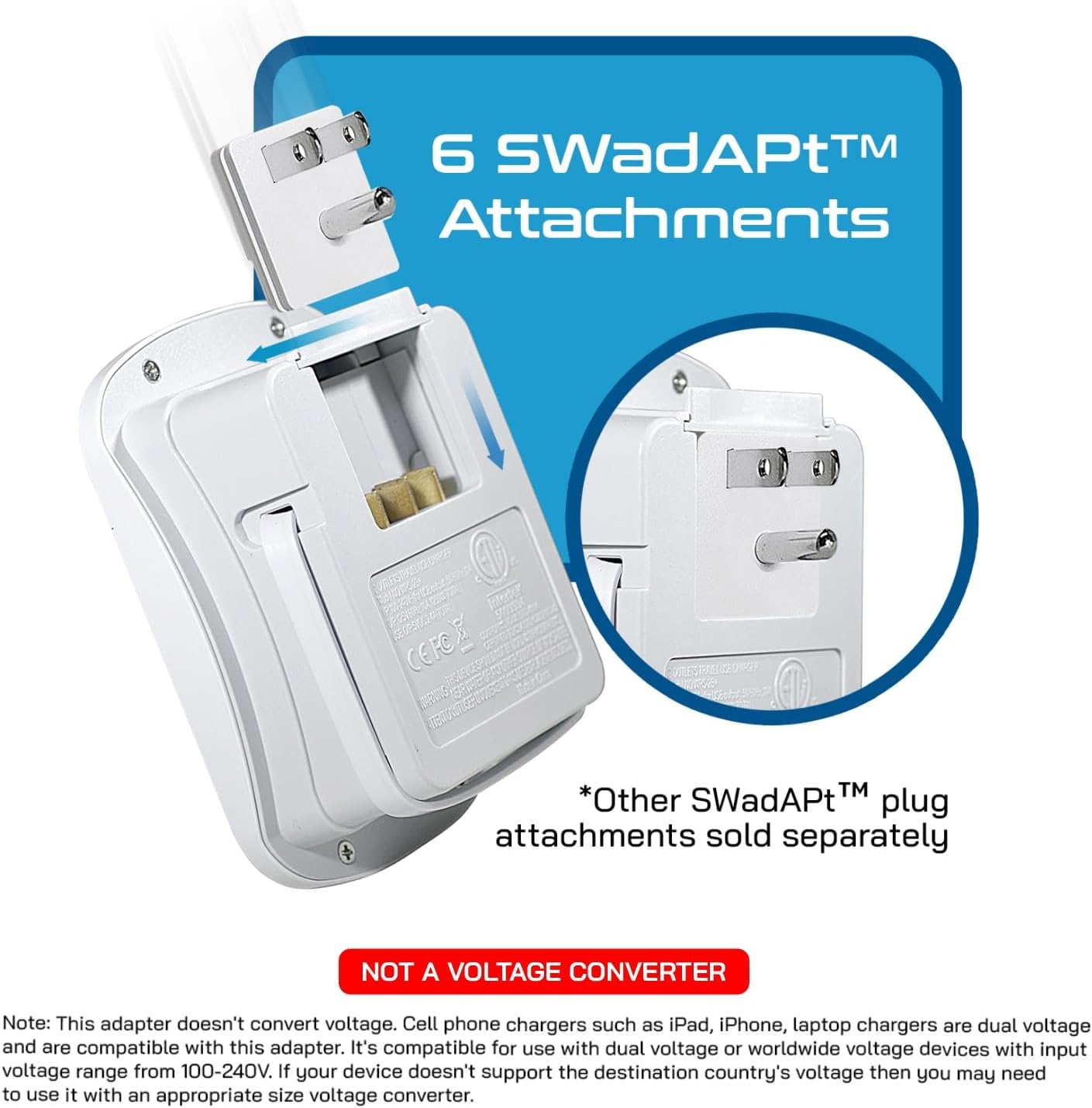 Ceptics 35W Universal Travel Adapter Kit – 2 USA sockets, USB-A, USBC, 1x PD 35W USB-C and USBC Cable, Surge Protected, Plugs for EU, UK, China, AU, Japan - for Laptop, Phone, Camera-ETL Tested