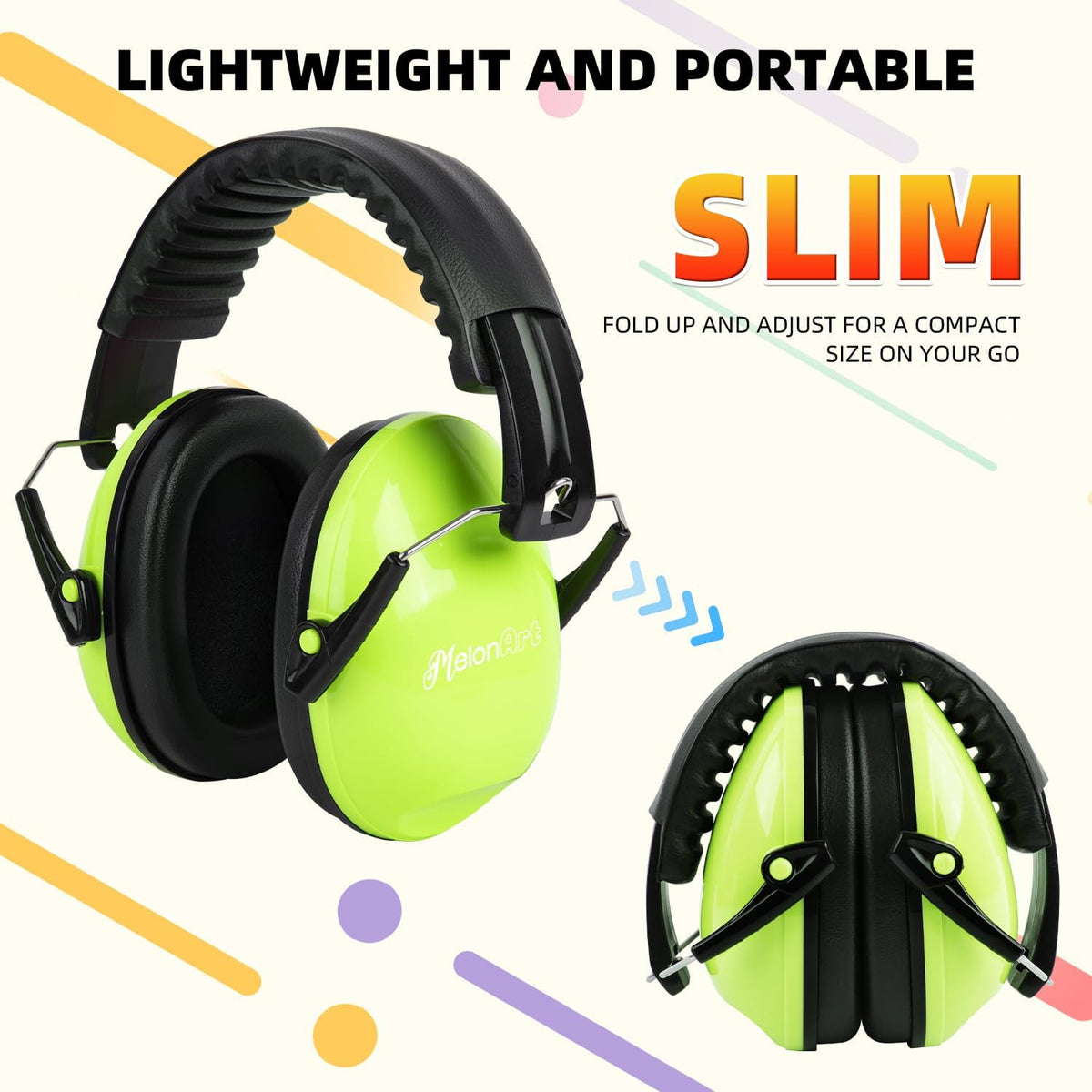 MelonArt Noise Cancelling Headphones for Kids Toddler Ear Protection 2 Pack