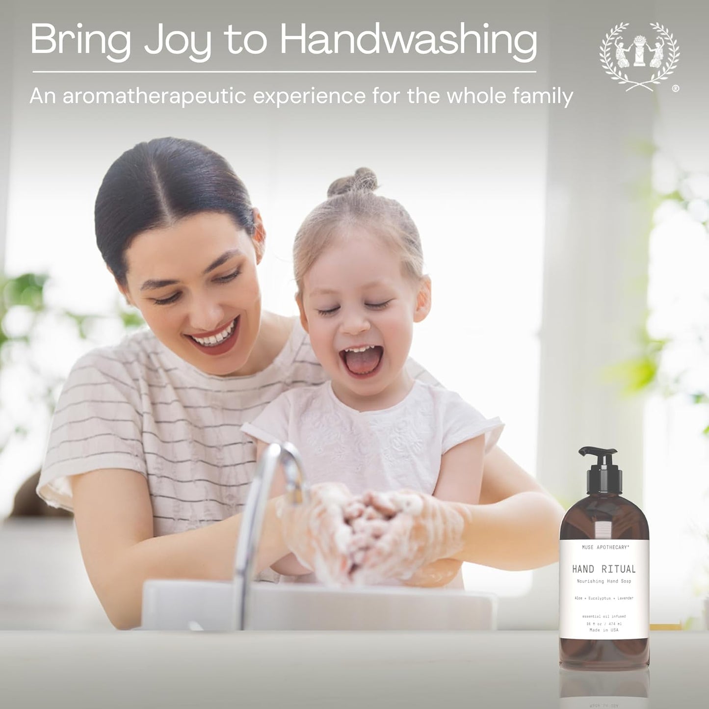 Muse Apothecary Hand Ritual - Aromatic and Nourishing Hand Soap, Infused with Natural Aromatherapy Essential Oils - USDA Certified Biobased - 16 oz, Aloe + Eucalyptus + Lavender, 2 Pack