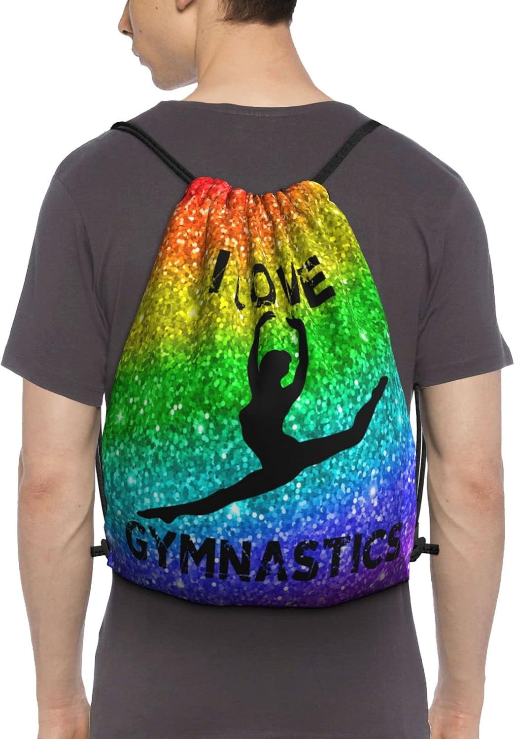 Gymnastics Drawstring Backpack Gym String Bag Drawstring Sackpack Sport For Womens Mens