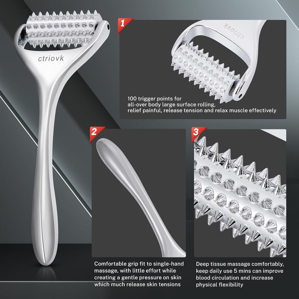 Acupuncture Massage Roller with Acupressure Spikes Roller Massager