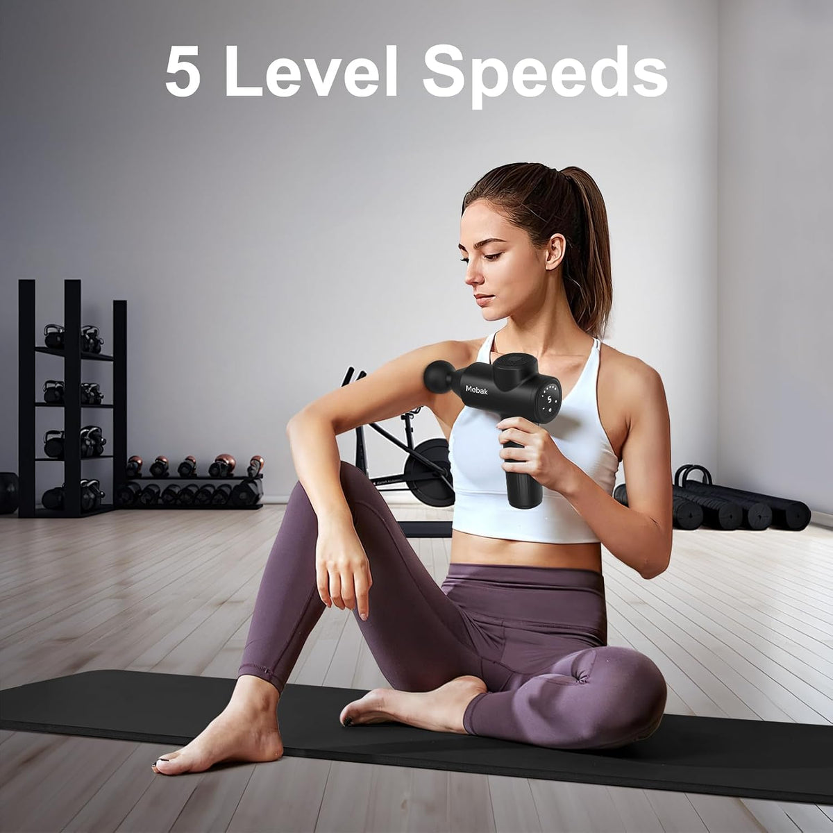 Mebak 7 Deep Tissue Massage Gun, Percussion Massager 5 Speeds Pain Relief