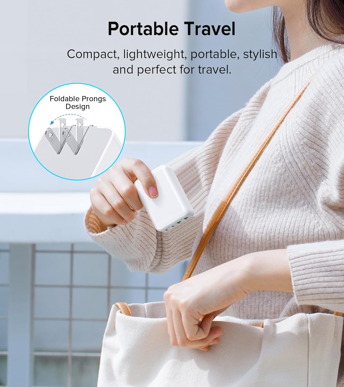 2Pack Flat USB C Wall Charger,40W 4Ports Foldable & Slim Fast Charging Block,Type C Cube Box Multiport Power Adapter Plug Brick Compatible with iPhone 17/16/15/14,Samsung,Pixel, AirPods4,Watch10