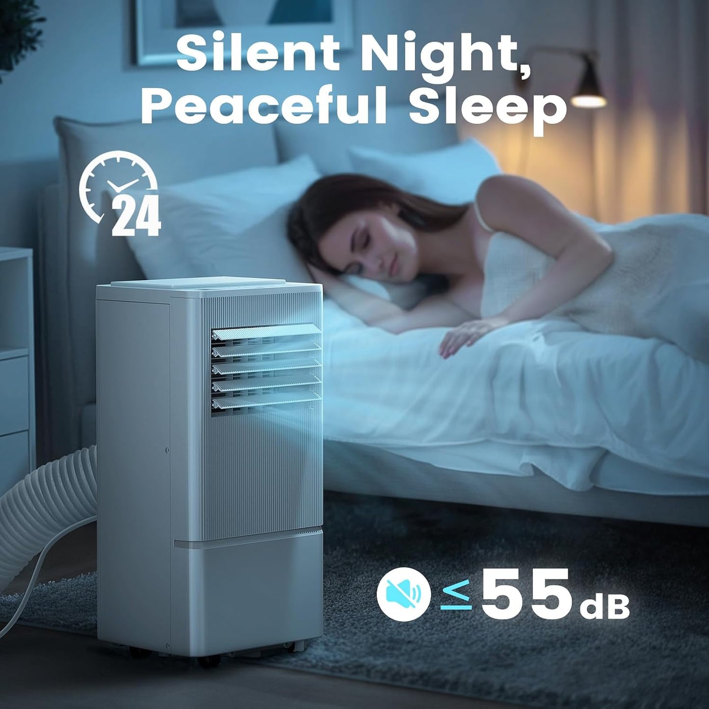 Air Choice 10000 BTU Portable Air Conditioners, Air Conditioner Portable for Room Up to 450 Sq.Ft, Remote Control, Sleep Mode, 24H Timer, Dehumidifier & Fan, Portable AC Unit for Bedroom Apartment