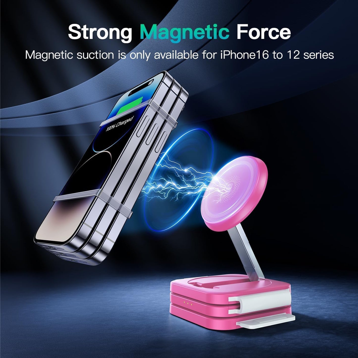 Travel Essentials for Apple Watch Charger,3 in 1 Charging Station for Apple Devices,Foldable Wireless Charging Station for iPhone 17/16/15/14/13/12, Apple Watch & AirPods with Magsafe Charger Stand