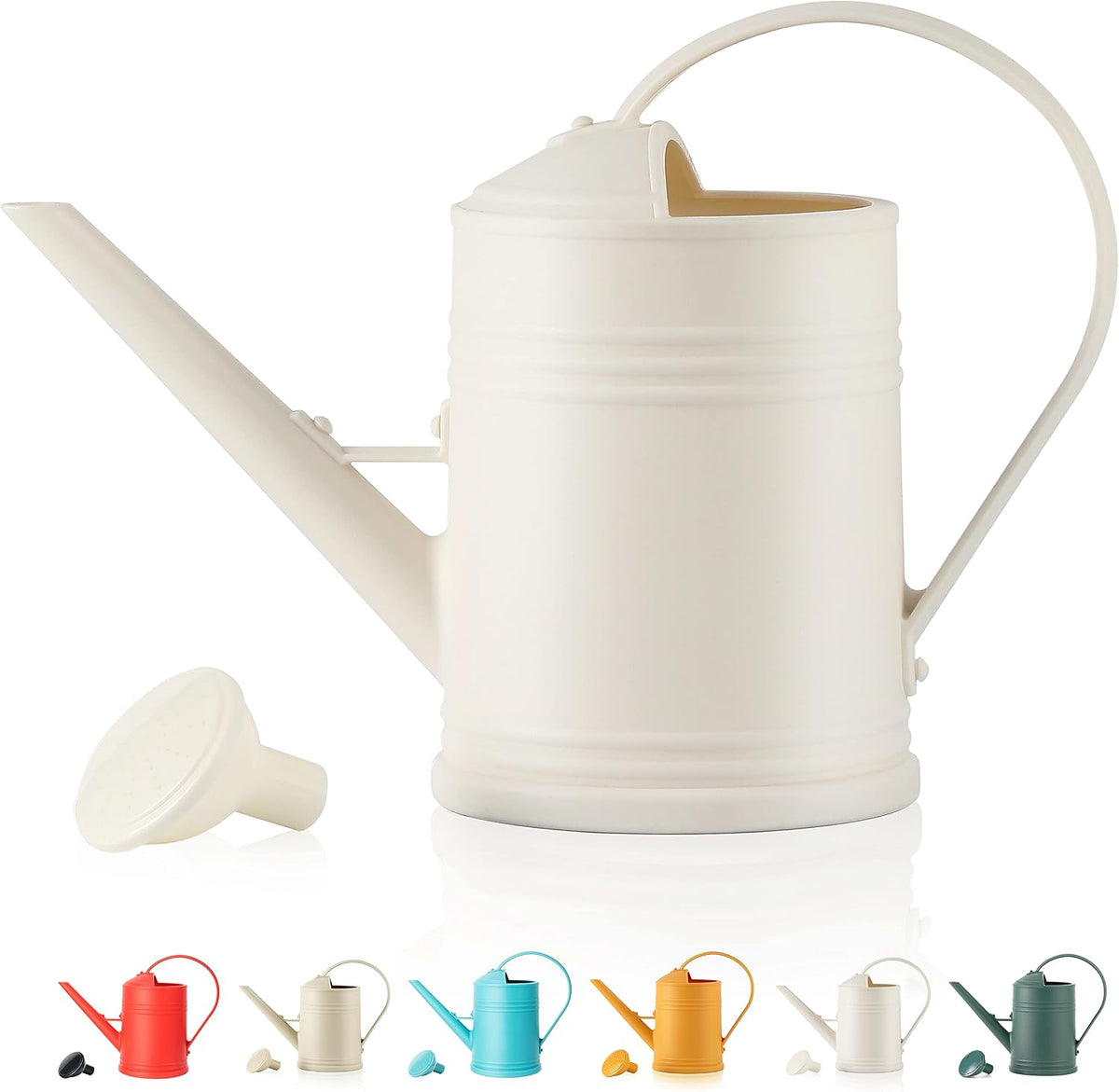 Plastic Indoor Watering Can with Detachable Sprinkler Head - 68oz (1/2 Gallon) for House Plants and Flowers
