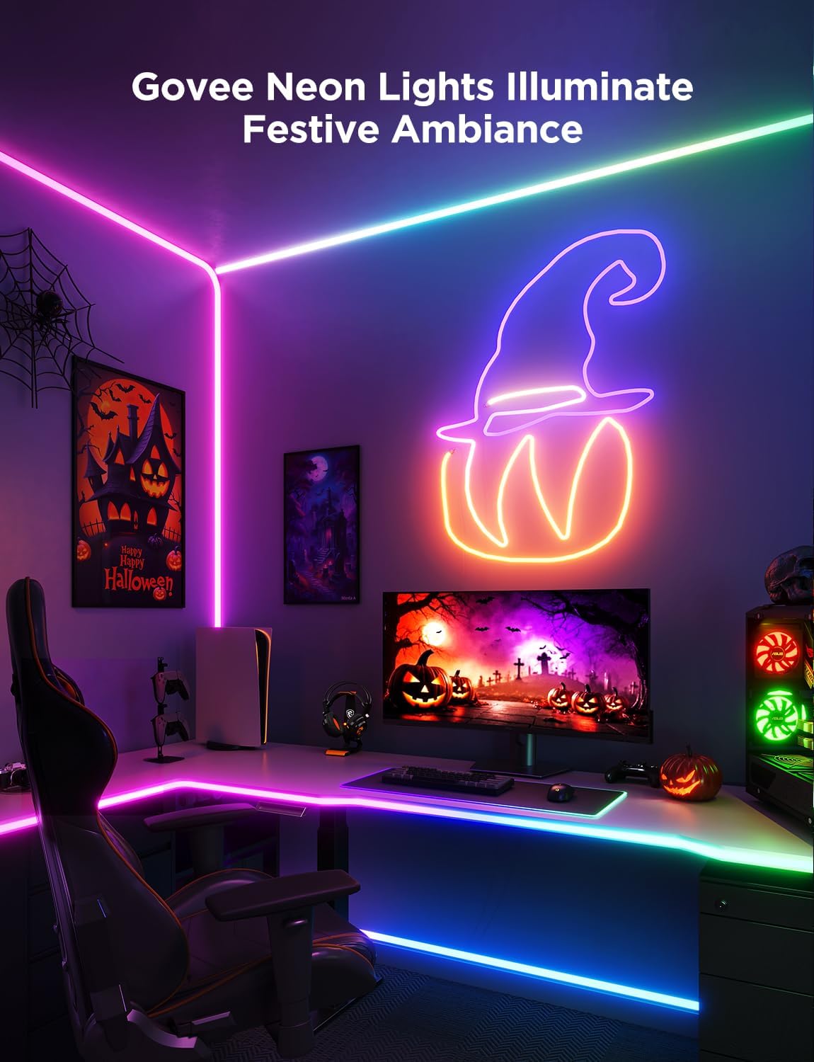 Govee RGBIC Neon Lights 32.8ft Works with Matter, Alexa, Google Assistant