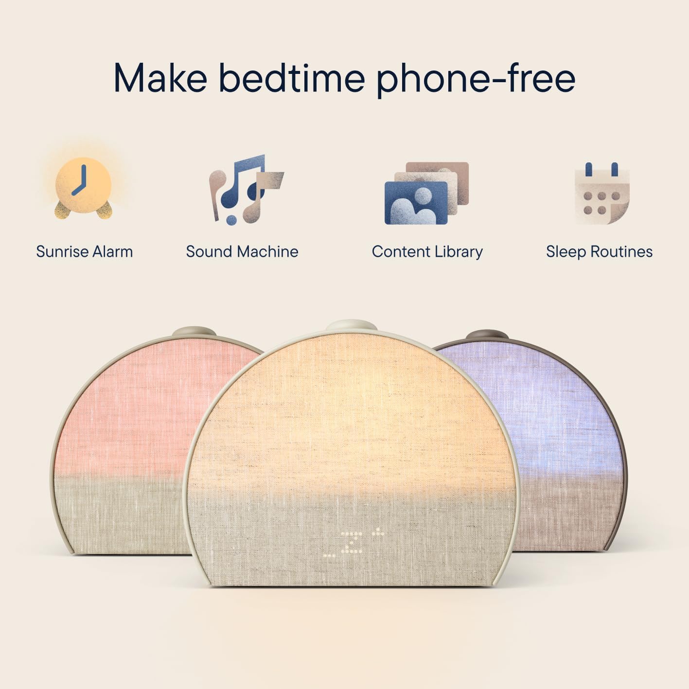 Hatch Restore 3 Sunrise Alarm Clock, Sound Machine, Smart Light (Greige) - White Noise, Screen-Free Sleep Routine
