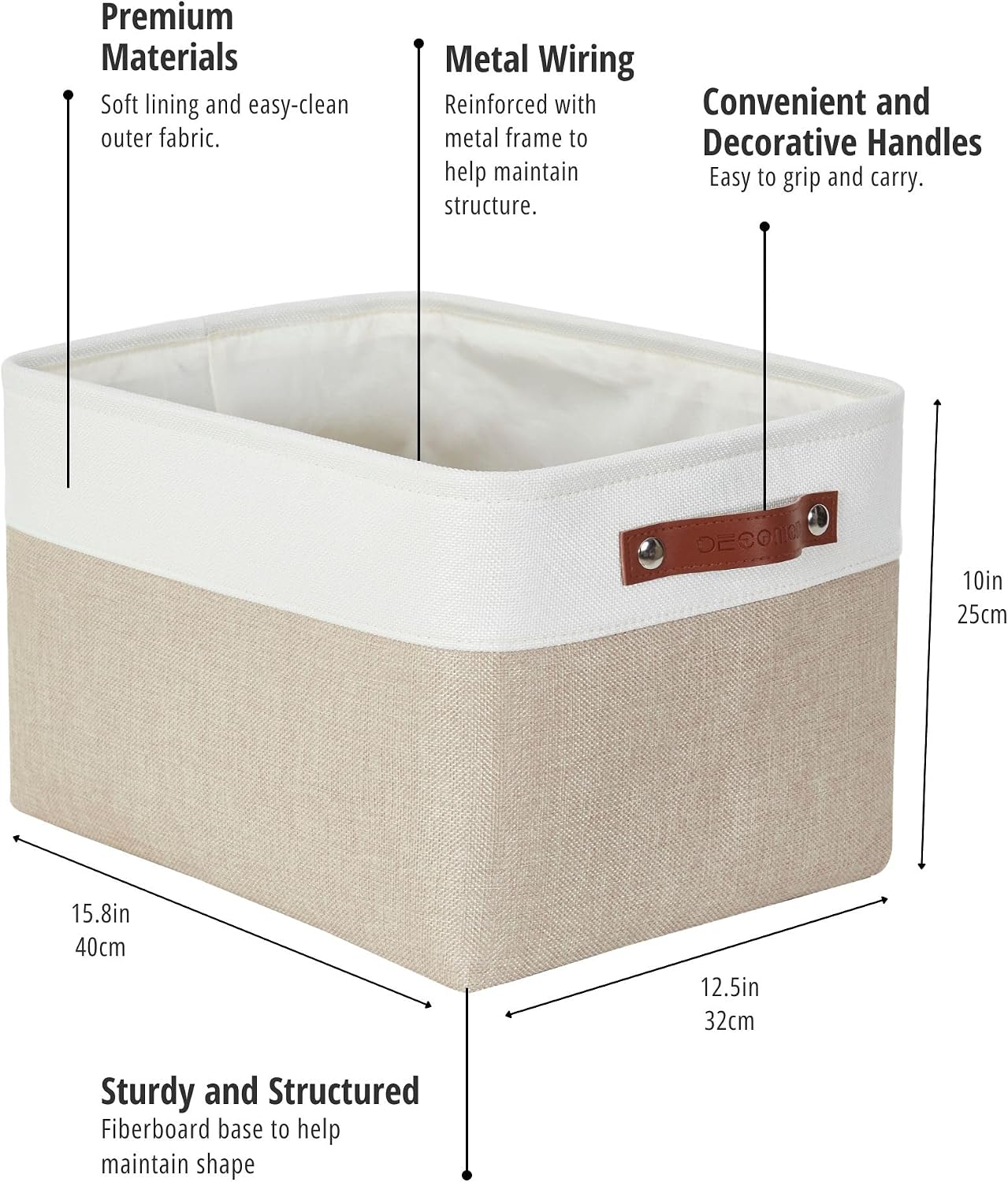 DECOMOMO Storage Bins, Extra Large Fabric Storage Baskets for Shelves 3Pack
