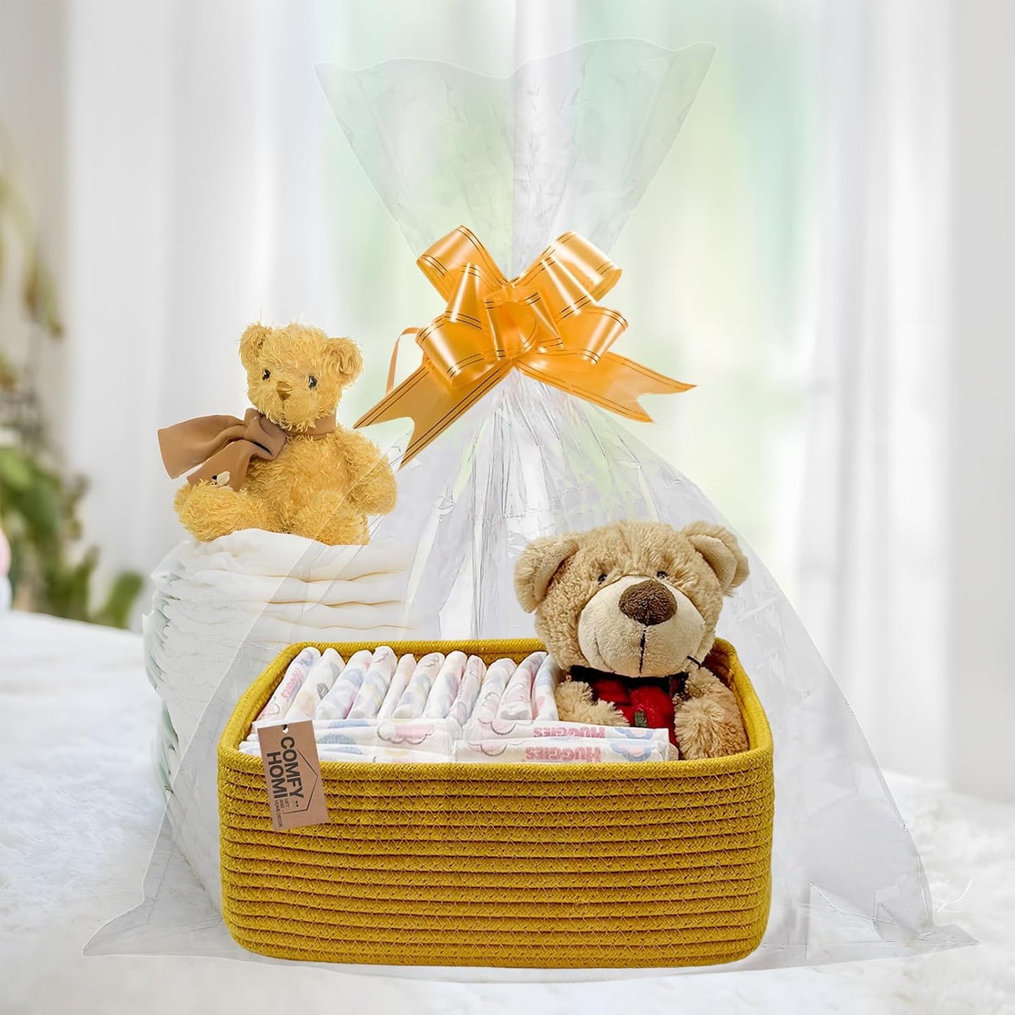 COMFY-HOMI 13" x 8.5" x 5.1" Storage Baskets for Organizing | Cotton Rope Woven Basket | Toy Storage Bin Box | Basket for Shelves, Closet Organizer Bin, Decorative Closet Shelf, 3 Pack