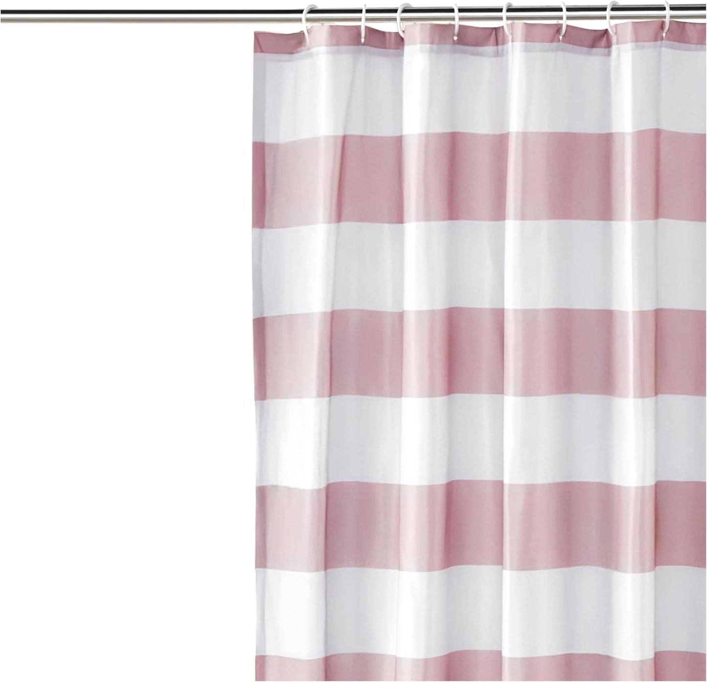 Amazon Basics Bathroom Shower Curtain, Water Resistant Fabric with Rust Proof Grommets & Hooks, Weighted Hem, Machine Washable, 72"x72", Light Brown, Beige