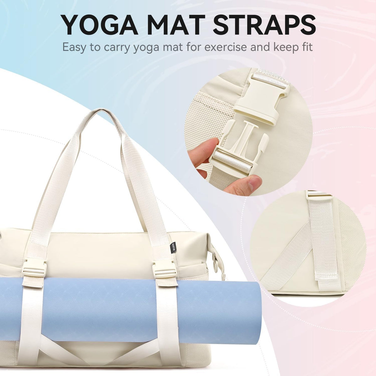 MAXTOP Women's Yoga Bag with Shoe Pouch,Travel Bag for Gym Workout Daily