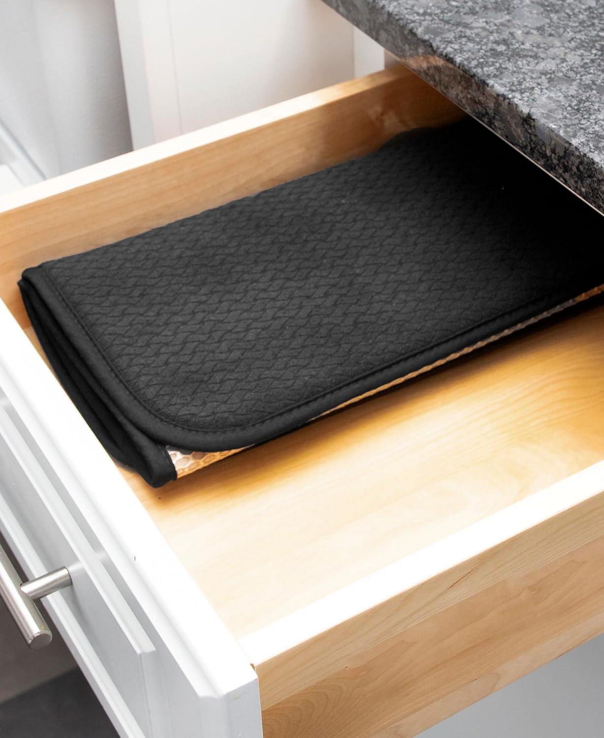 All-Clad Premium Reversible Dish Drying Mat for Kitchen: 16" x 28" Ultra-Absorbent, Long-Lasting, No Condensation, and Oversized for Large Pots and Pans - 1 Pack, Black