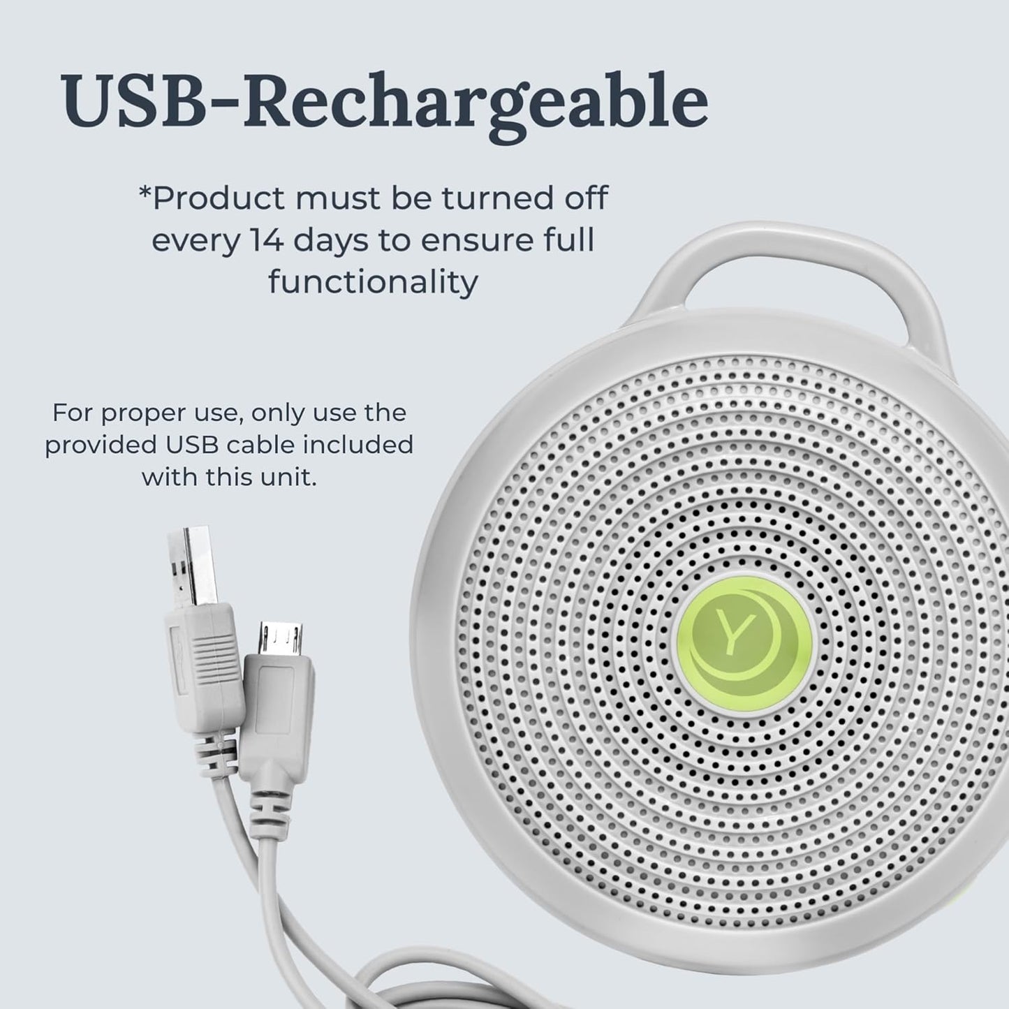 Yogasleep Hushh Portable White Noise Sound Machine for Baby, 3 Soothing Natural Sounds with Volume Control, Compact Size, Noise Canceling for Sleep Aid, Office Privacy, & Meditation, Registry Gift