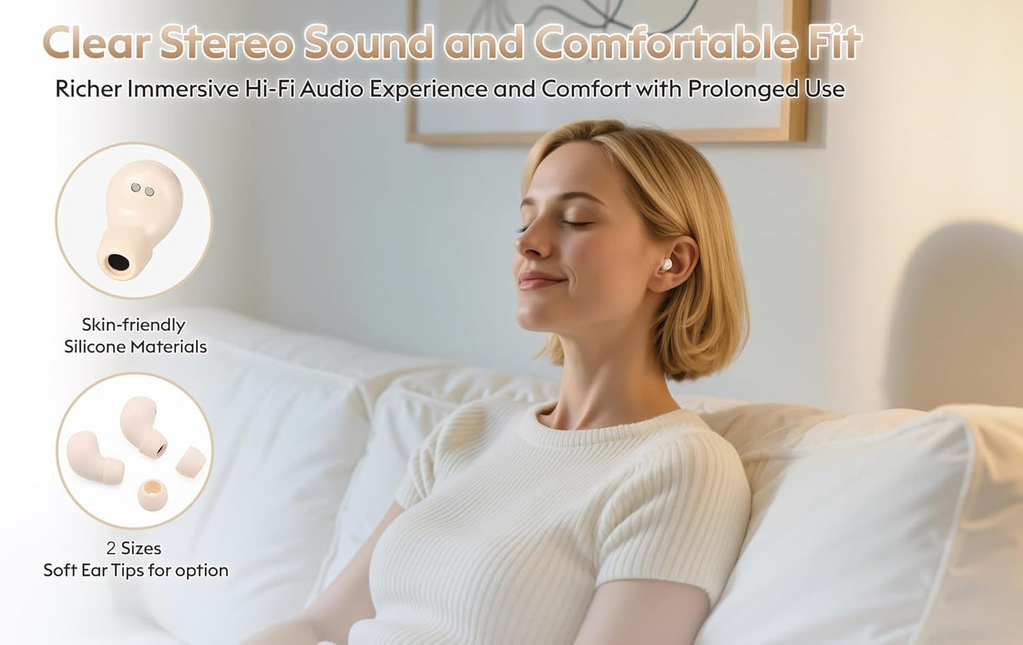 Smallest Sleep Earbuds for Side Sleepers, [Upgrade 2026 Version] Ultra-Comfort & Lightweight Wireless Mini Sleep Headphones for Small Ears, No Low Battery Beep Ear Buds for Sleeping Working