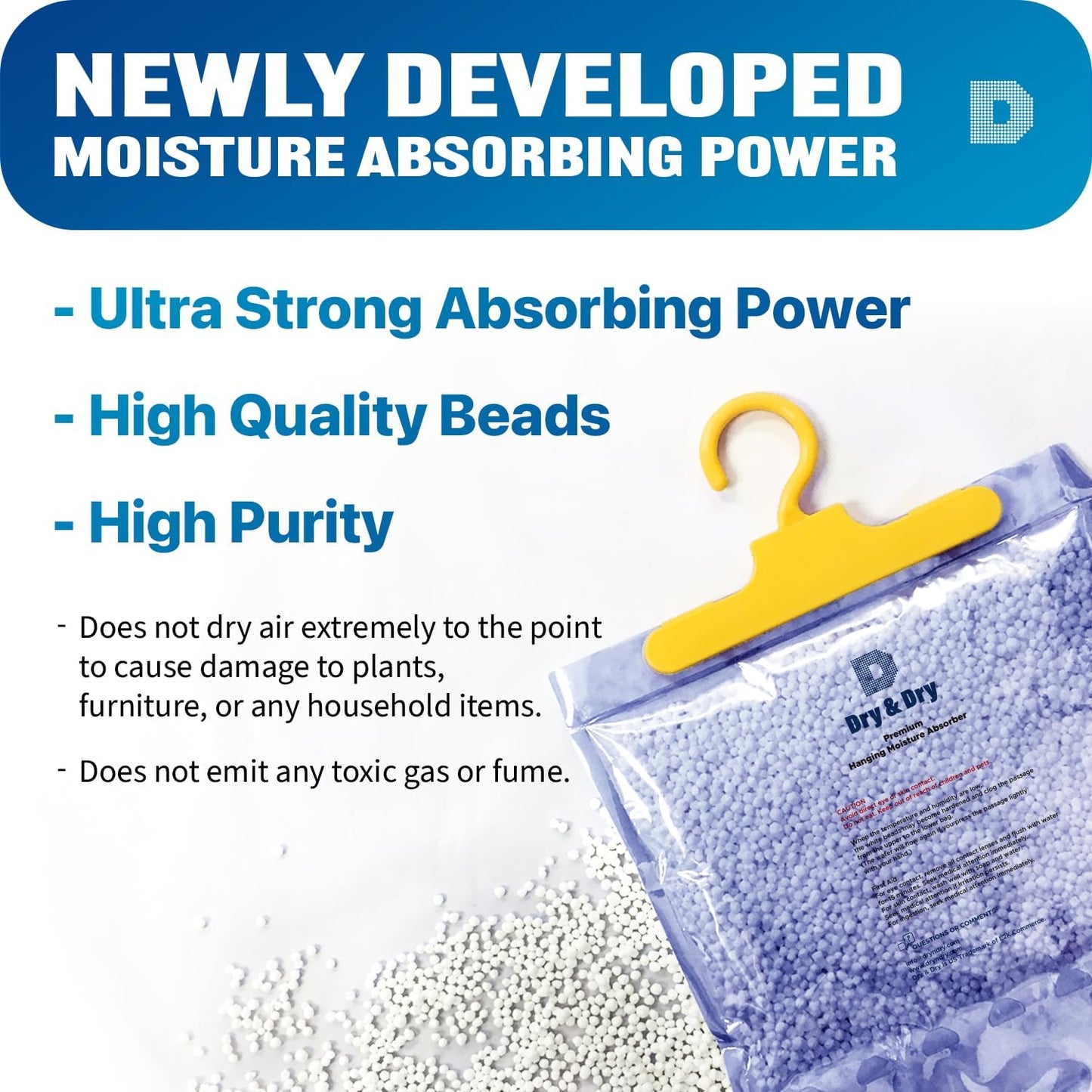 Dry & Dry 5 Pack[14 OZ] Premium Moisture Absorbers for Home, Basement & Bedroom - Small Dehumidifiers