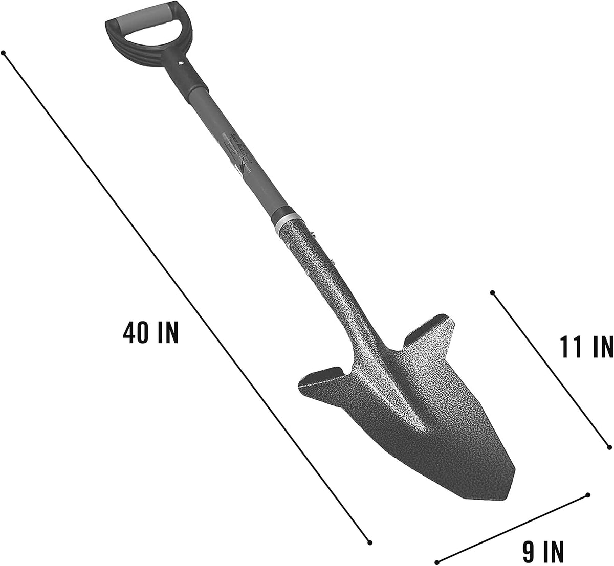 Spear Head Spade SHFD3 40" Teal Garden Spade Shovel - Gardening Shovel with a 9" x 11" Beveled Blade, Steel-Reinforced Fiberglass Long Handle & Cushioned D-Grip - Digging Spade for Planting