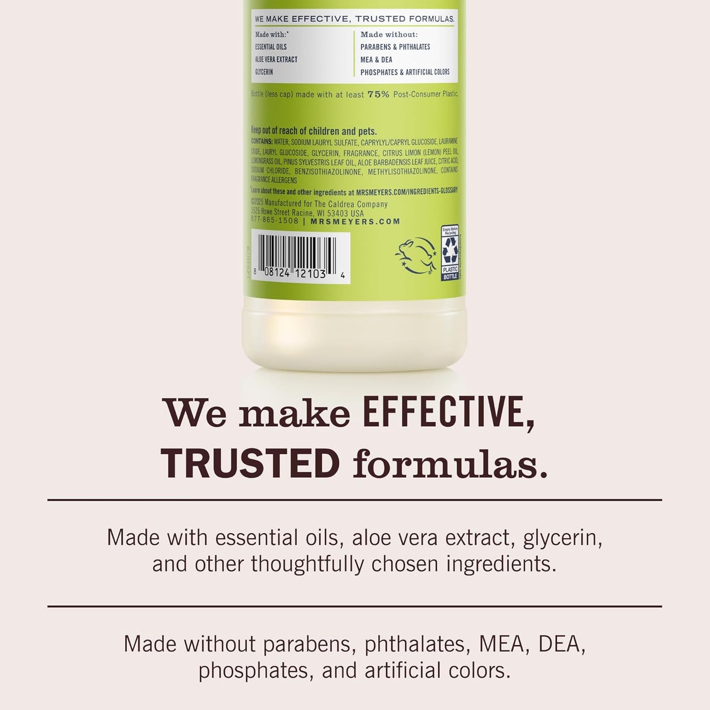 MRS. MEYER'S CLEAN DAY Liquid Dish Soap, Lemon Verbena, 16 fl. oz - Pack of 3