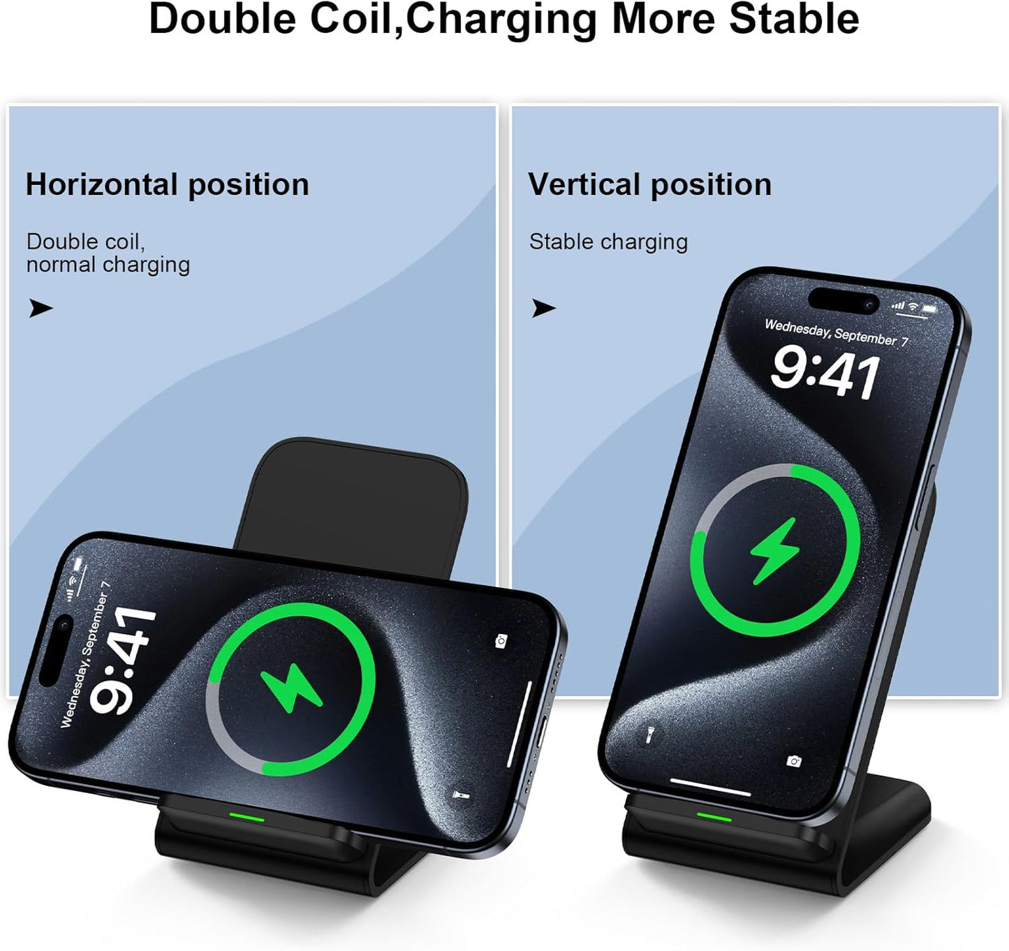 Samsung Wireless Charger Fast Charging Stand Desk Phone Charger Stand Android Charging Station for Samsung Galaxy S24 Ultra S24+ S24 S23 FE S22 S21 S20 S10 S9 S8,iPhone 15 Pro Max Plus 14 with Adapter