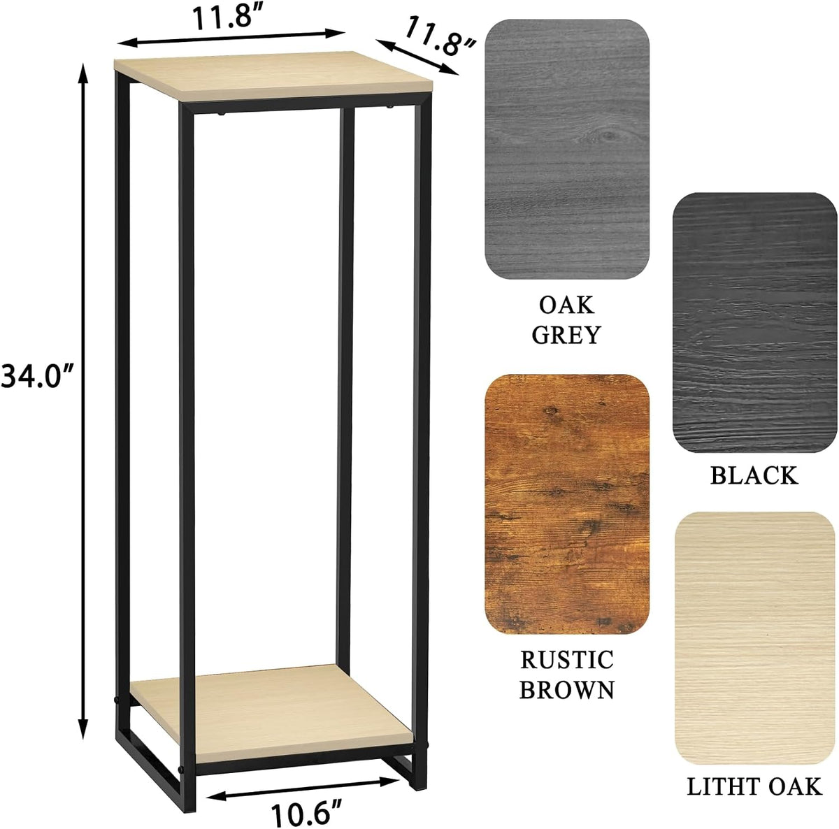 34" Tall 2-Tier Corner Plant Stand Indoor, Light Oak