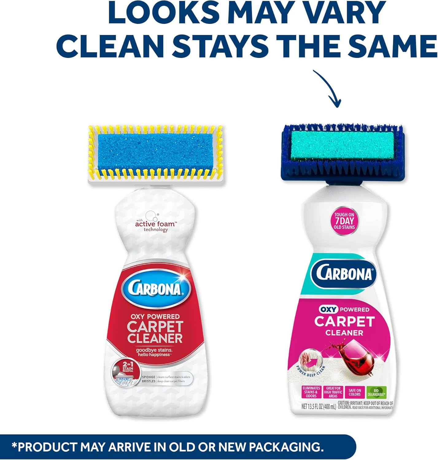Carbona 2-in-1 Oxy-Powered Carpet Cleaner (13.5 Fl Oz), Spot Cleaner with Dual Sponge & Bristle Applicator for Targeted Cleaning, Fast Formula