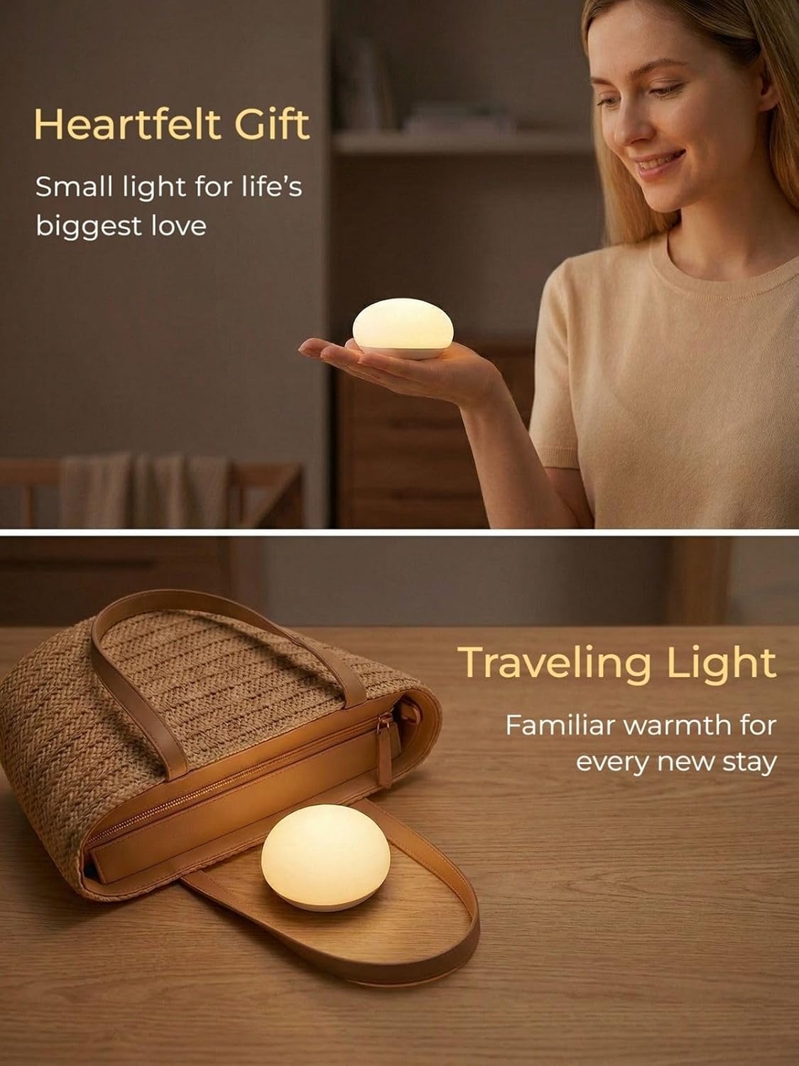 EASZZZ Baby Night Light, Nursery Night Lamp for Breastfeeding, Soft BPA Free Silicone Touch Night Lamp, Eye Caring, Easy Flip Design, Stepless Dimming, 1-Pack