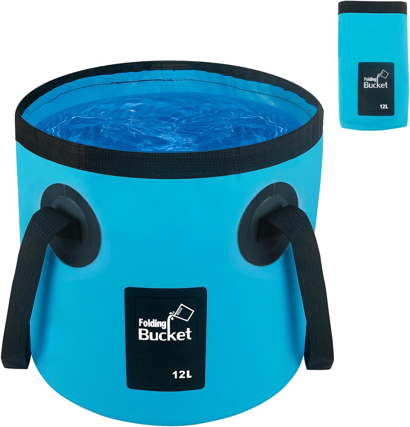 5 Gallon Collapsible Bucket with Handle, Car Wash Bucket Foldable Water Storage Container for Camping Fishing Beach Gardening, Portable Laundry Wash Basin for RV Cleaning Supplies Swamp Emergency Prep