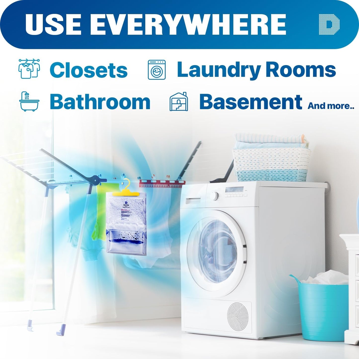 Dry & Dry 5 Pack[14 OZ] Premium Moisture Absorbers for Home, Basement & Bedroom - Small Dehumidifiers
