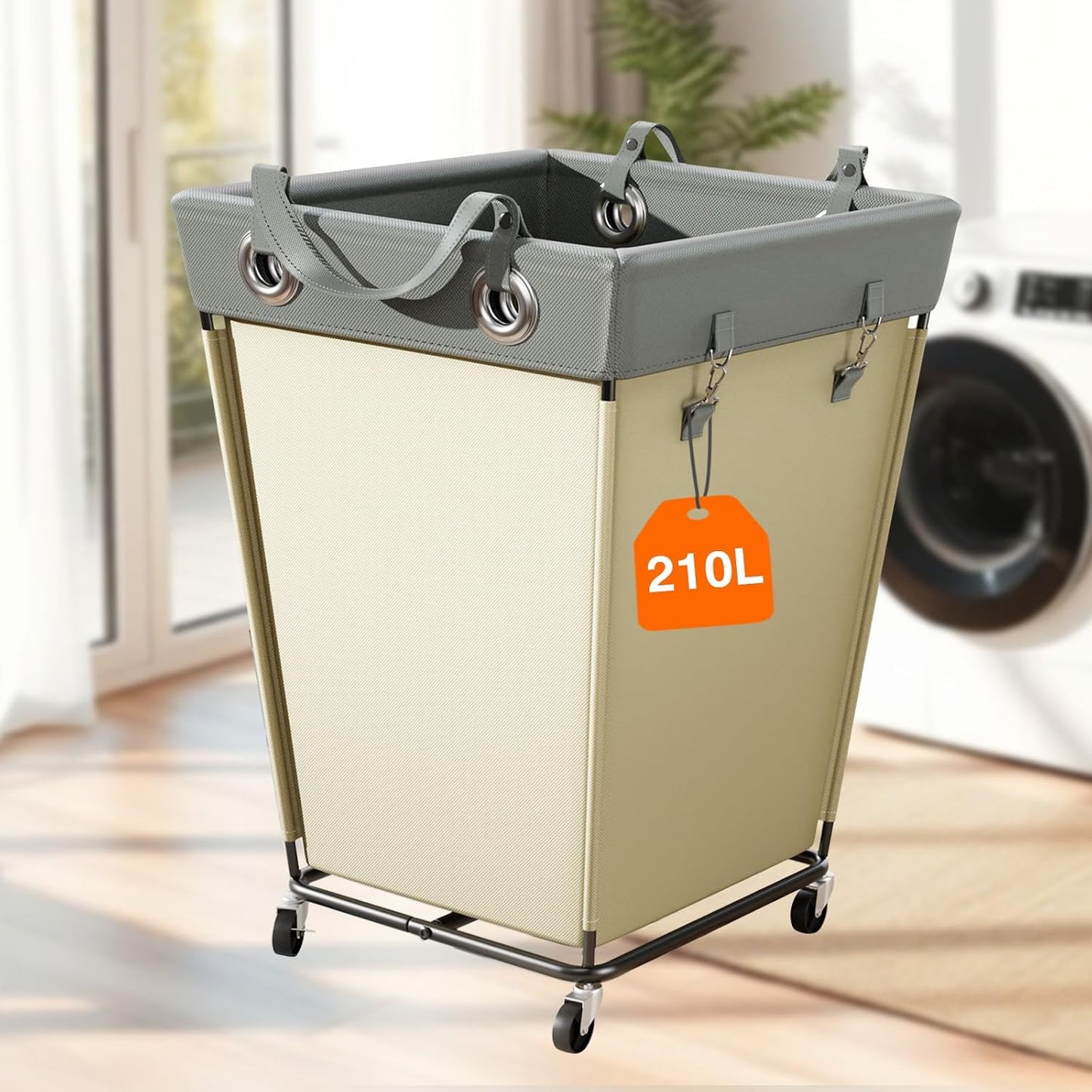 HILIUS Laundry Hamper with Wheels 210L Large Hamper Rolling Laundry Basket