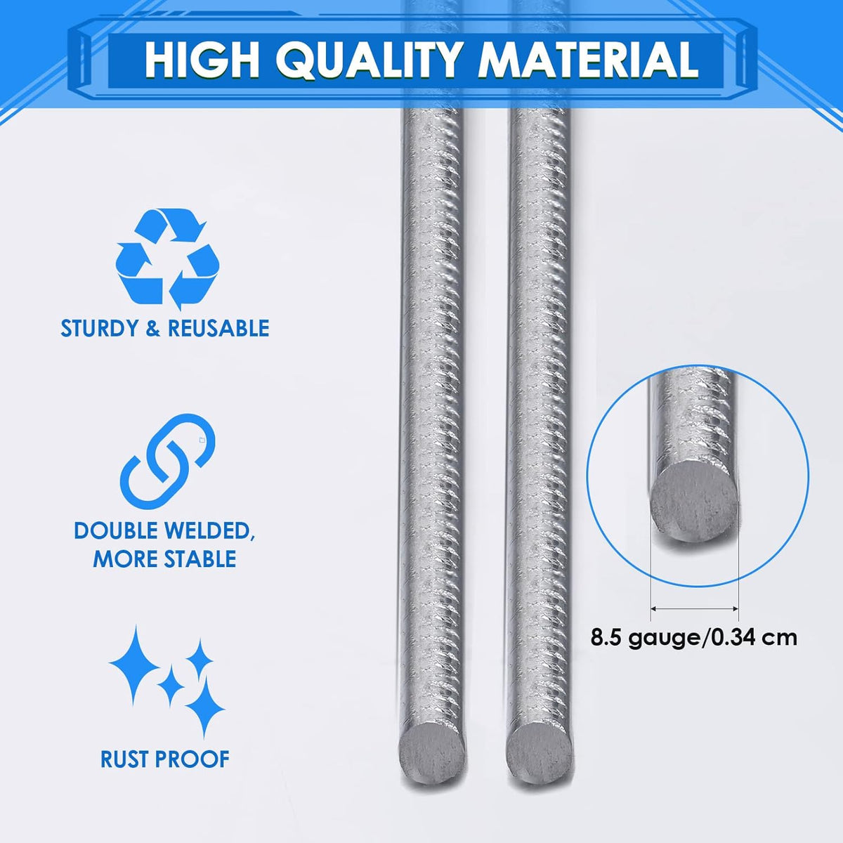 Therwen 30 Pcs Heavy Duty Metal H Frame Yard Sign Wire Stakes 30'' x 10''