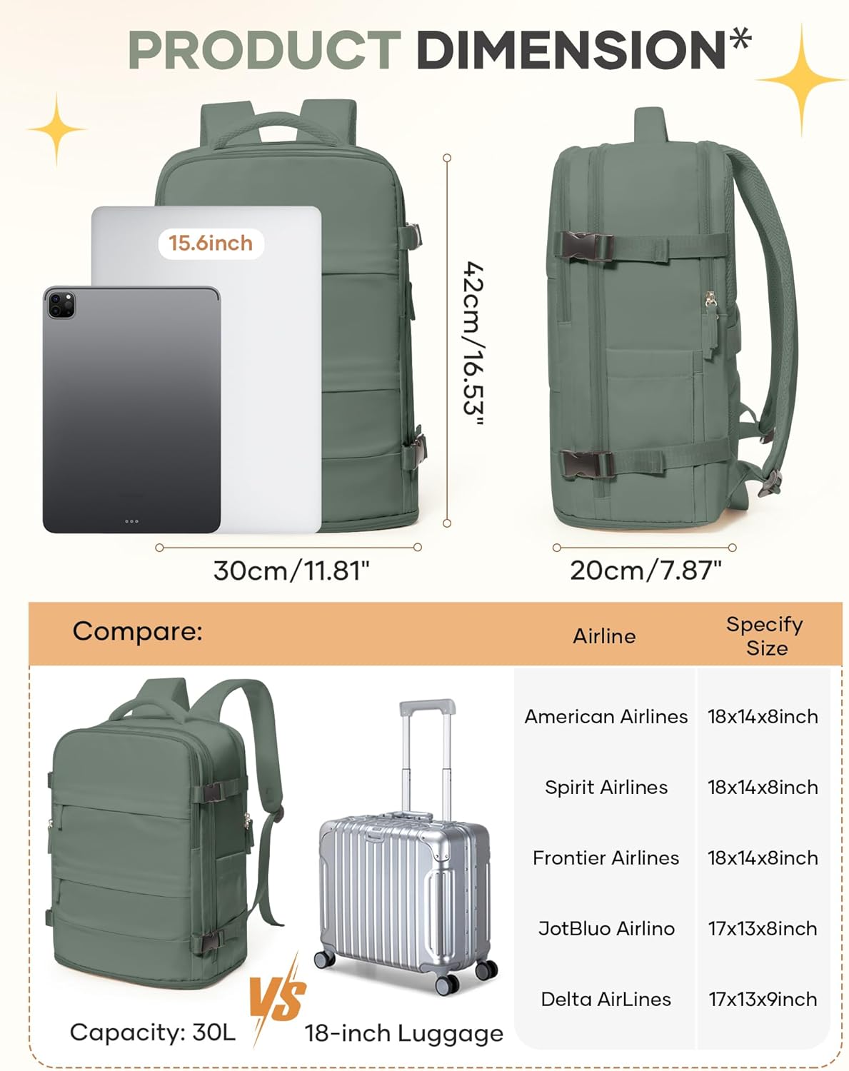 coofay Travel Backpack For Women Men Airline Approved Carry On Backpack Flight Approved Waterproof Sports Luggage Backpack Casual Daypack Small Hiking Backpacks