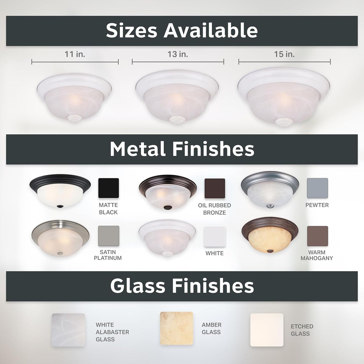 Designers Fountain 11 in 2-Light Flush Mount Ceiling Light, White, 1257S-WH-AL