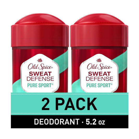 Old Spice Antiperspirant and Deodorant for Men, 24/7 Sweat and Odor Protection, Legendary Fragrance, Sweat Defense, Pure Sport Plus, 2.6 oz Twin Pack