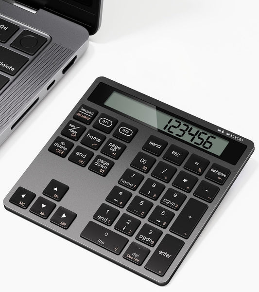 JOYEKY Bluetooth Number Pad, Wireless Numeric Keypad | Number Pad for Laptop,USB-C Rechargeable,34-Keys Bluetooth Numeric Keypad