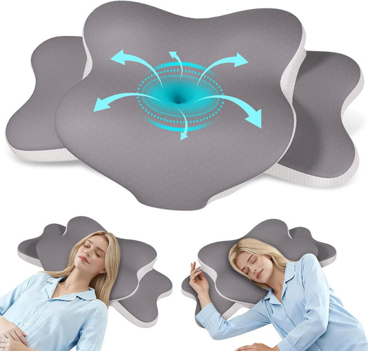 Sleep Apnea Pillow Ergonomic Cervical Neck Pillow for Pain Relief，Support Cooling Contour Memory Foam Pillows for Side Back Stomach Sleepers Orthopedic Pillow with Removable Cover