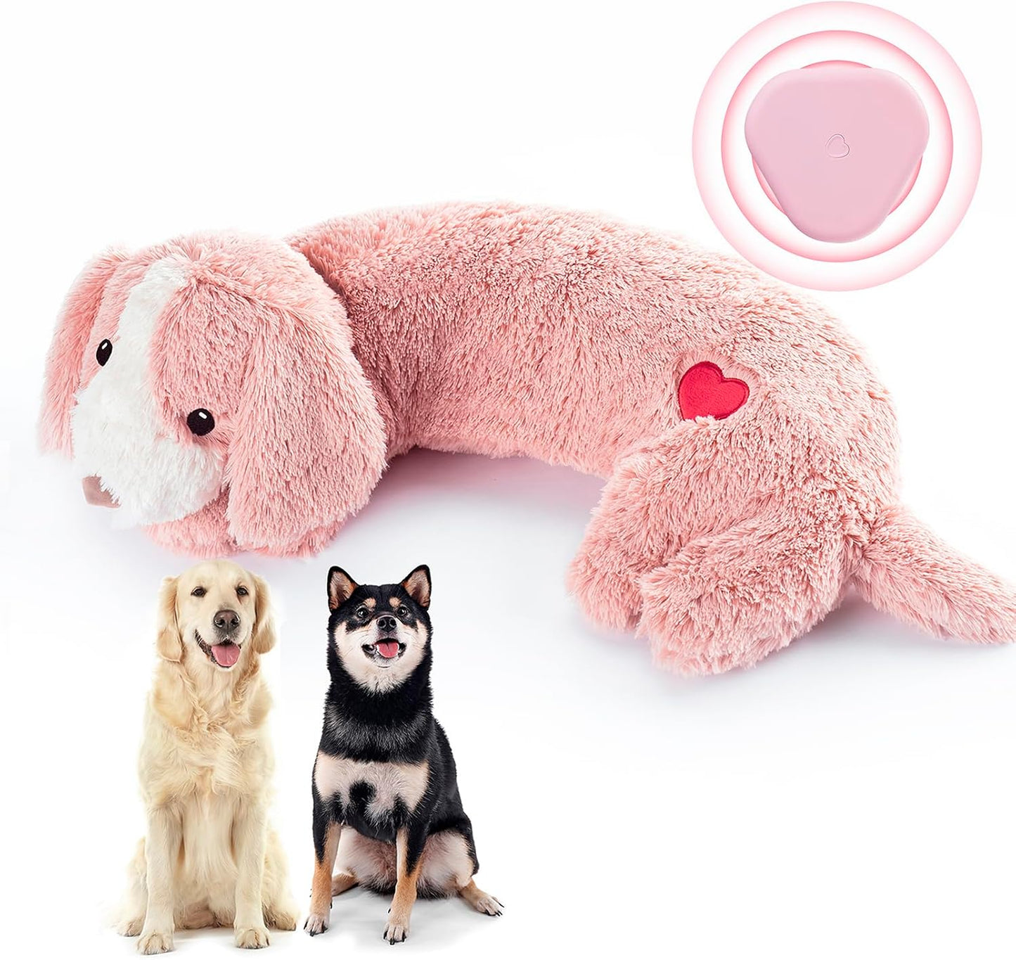 Moropaky Puppy Heartbeat Toy Heartbeat Stuffed Toy for Dogs, Dog Heartbeat Toy for Pet Anxiety Relief Sleep Aid Cuddle Comfort Calming Crate Kennel Training, Puppy Essentials