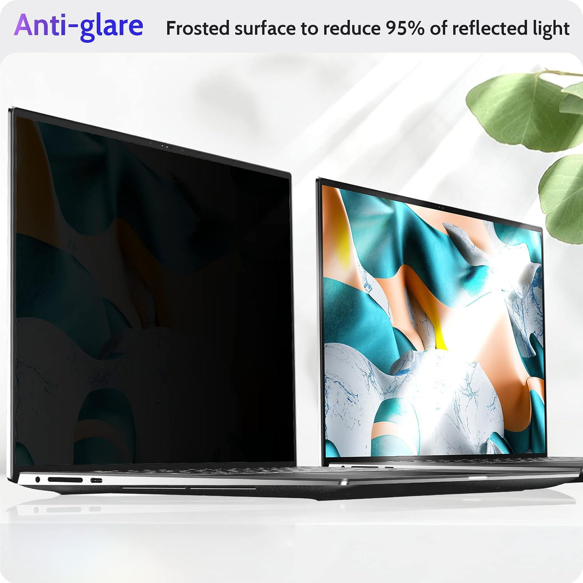 Peslv 15.6 Inch Laptop Privacy Screen Compatible with Lenovo Hp Dell Acer Asus Thinkpad Envy Xps Computer 16:10 Aspect, Removable Anti Glare Blue Light Filter Protector, 15" Monitor Security Shield