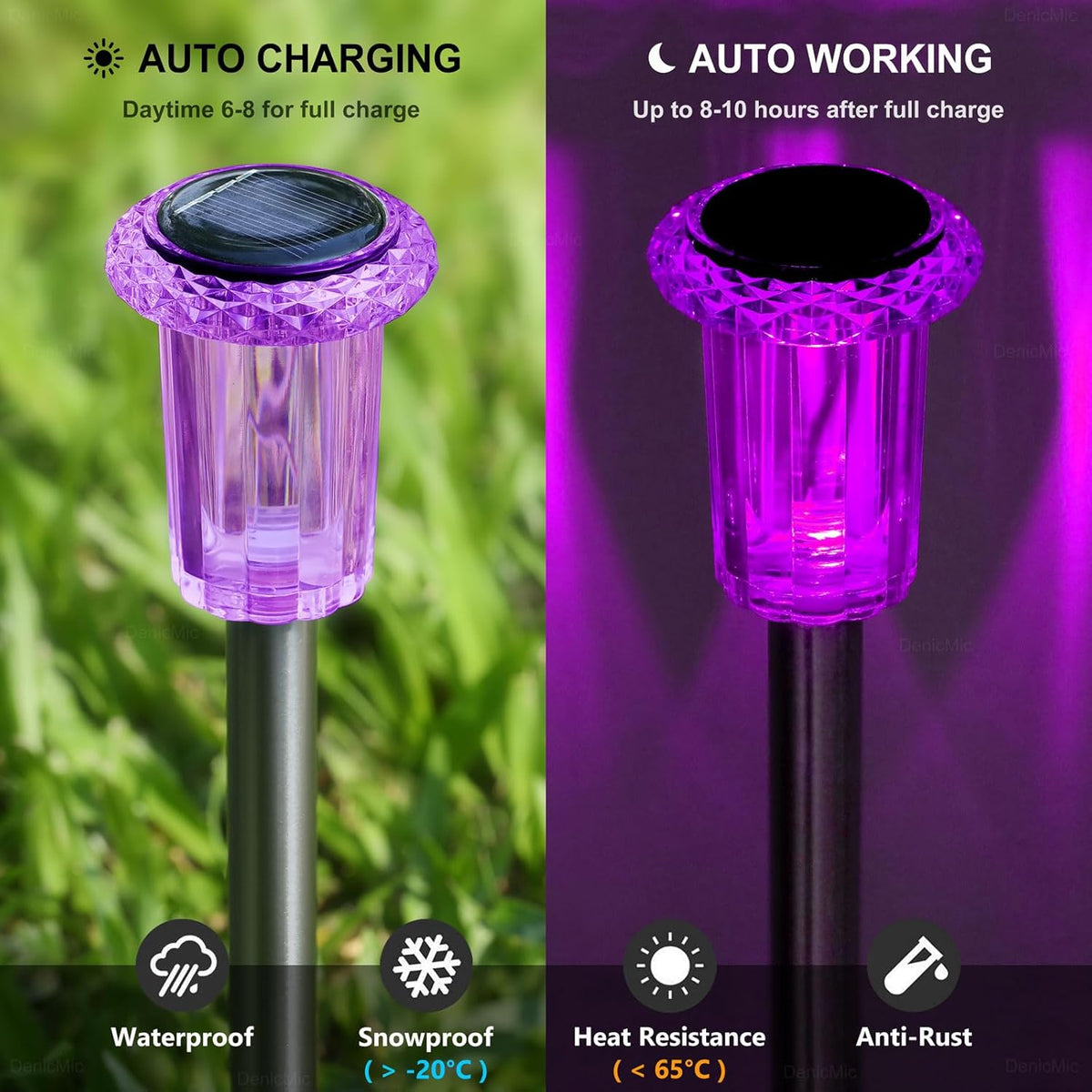 Christmas Solar Lights Outdoor 10 Pack Solar Pathway Lights Outdoor Halloween Decorations Waterproof Yard Lighting for Driveway Garden Walkway Path Landscape Lawn