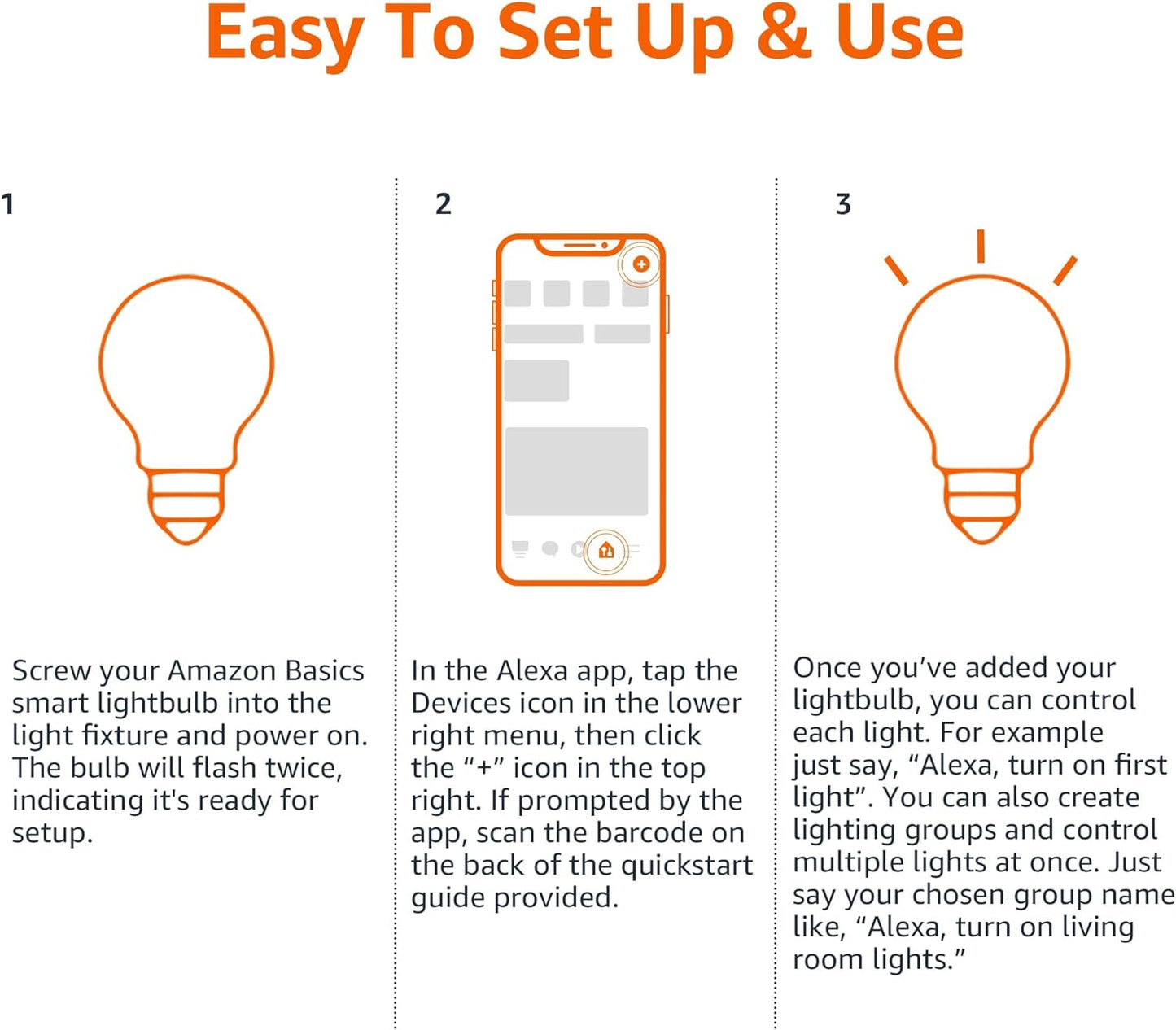 Amazon Basics Smart A19 LED Light Bulb, Color Changing, 9W (60W Equivalent), 800LM, Works with Alexa Only, WiFi 2.4 GHz, No Hub Required, Mood Lighting, Energy Efficient, 1-Pack