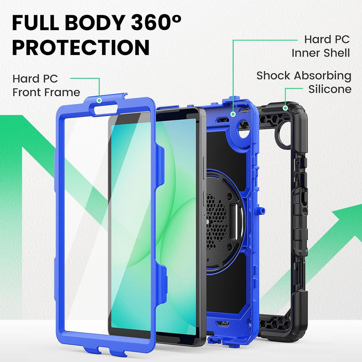 SEYMAC Case for Samsung Galaxy Tab A11/A9 8.7", Blue