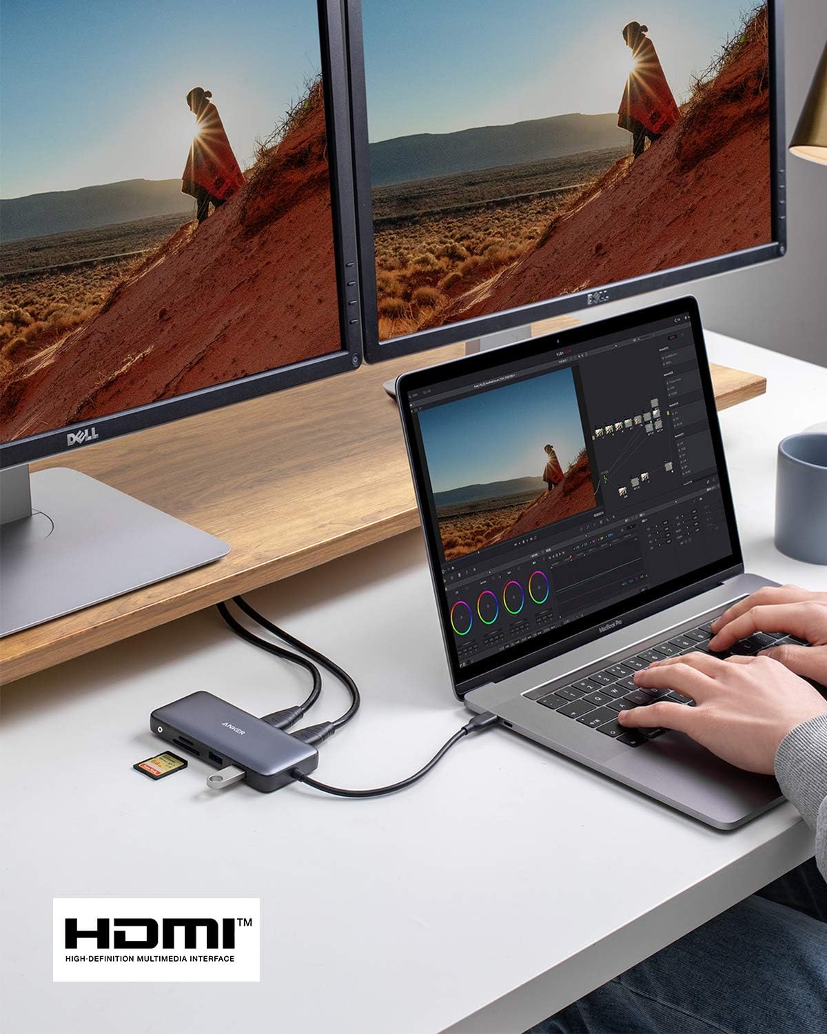 Anker Laptop Docking Station Dual Monitor, 8-in-1 USB C Hub, 4K Dual Monitor with 2 HDMI, 1 Gbps Ethernet Hub, 85W Power Delivery, SD Card Reader, for XPS and More (Charger not Included)