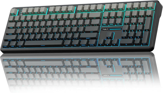 AULA F108 Wireless Mechanical Keyboard, Full Size Gaming Keyboard with Number Pad, Side Printed PBT Keycaps, Pre-lubed Switches, RGB Backlit, Hot Swappable Creamy Sounding Computer Keyboards, 108 keys