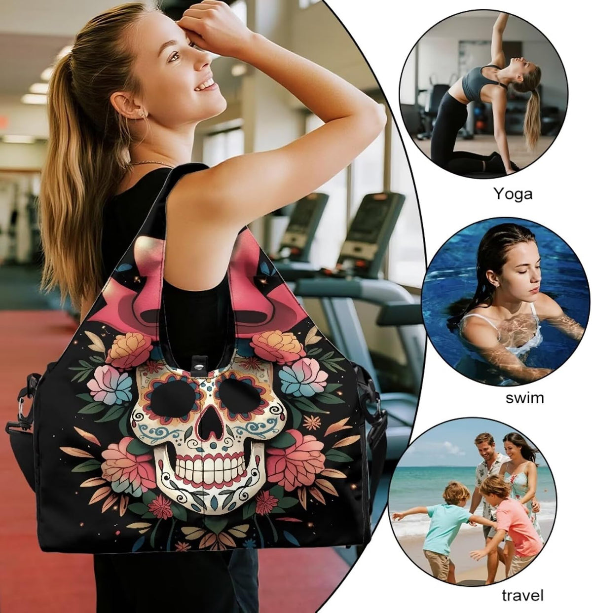 Yoga Mat Bag for Men Women Canvas Yoga Mat Carrier Take In Out Mat Easily for Beach Swim Bags Pool Sports Gym