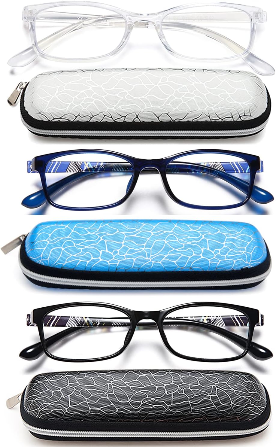 EYEURL Reading Glasses for Men Women Blue Light Blocking Readers 0.75