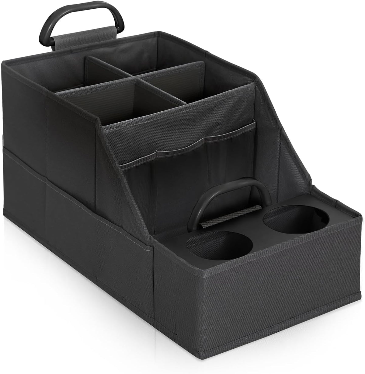 MULISOFT Car Seat Organizer - Backseat with 11 Compartments, 2 Cup Holders, and 2 Oversized Side Pockets for Travel and Storage