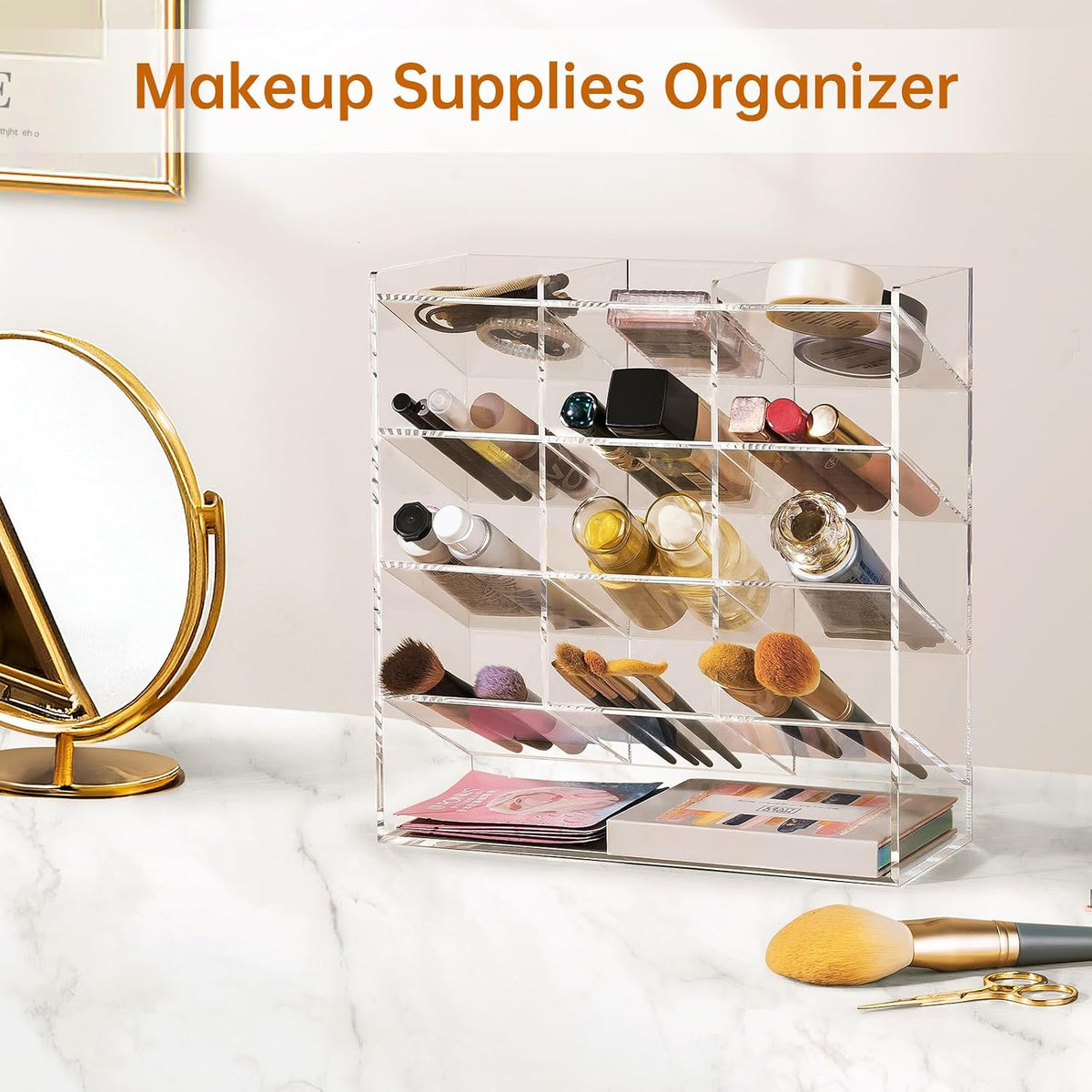 BEYGORM Acrylic Vertical Marker Organizer for 150 Markers, Desk Orgaizer